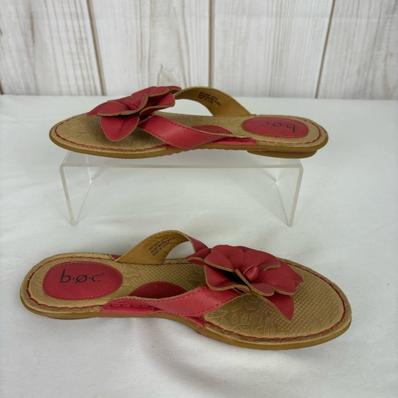 Born of Concept Sandals Low Heel Thong Flip Flop Slides Flower Pink Size 6 - Picture 4 of 12